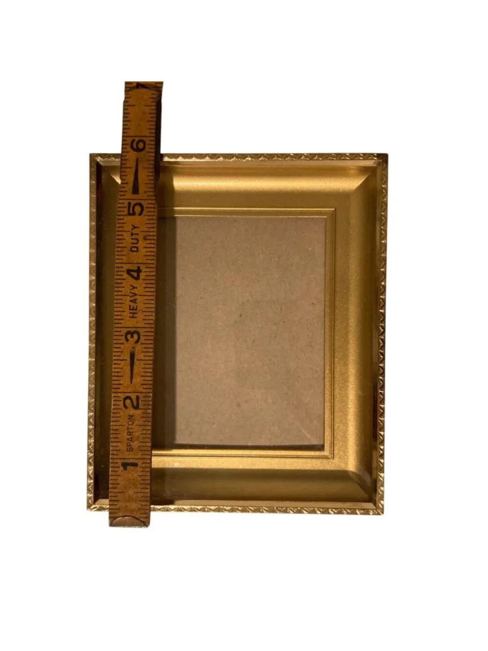 Gold-Toned Small Miniature Picture Frame With Decorative Edges